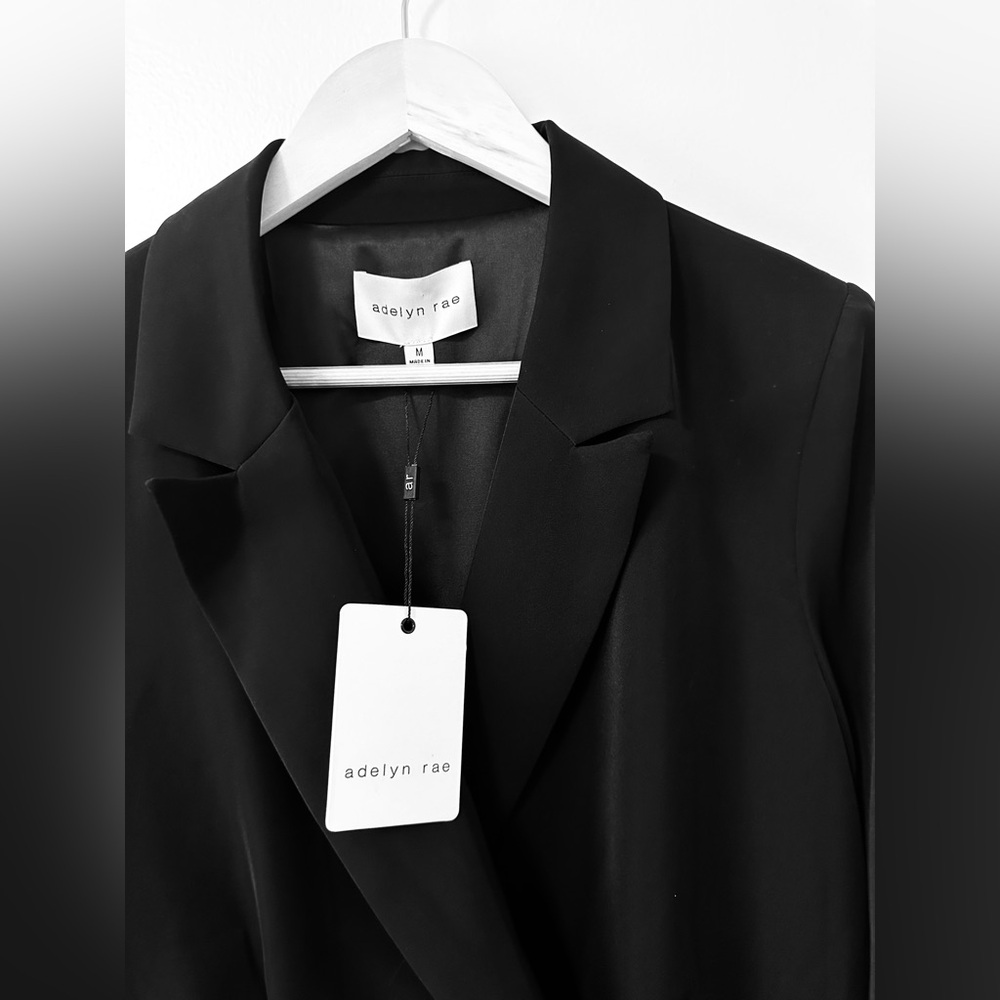 NWT Adelyn Rae Black Adele Soft Blazer Romper - M, XL - Picture 5 of 10